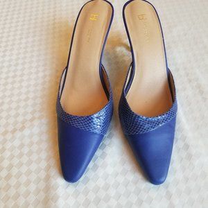 Elegant high-heel Mule in royal blue by Boston Design Studio size 8M